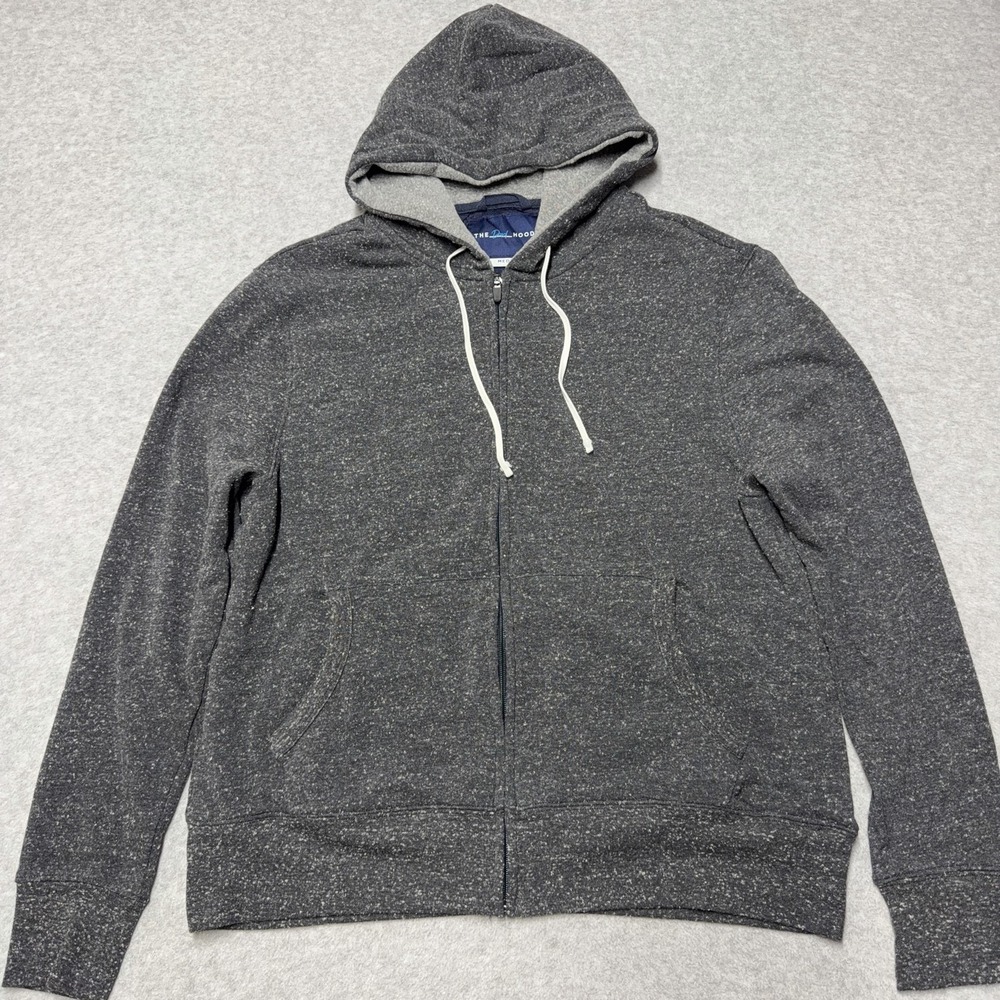 The Dad Hoodie Mens Medium Gray Full Zip Lined Knit Sweatshirt Jacket Pockets